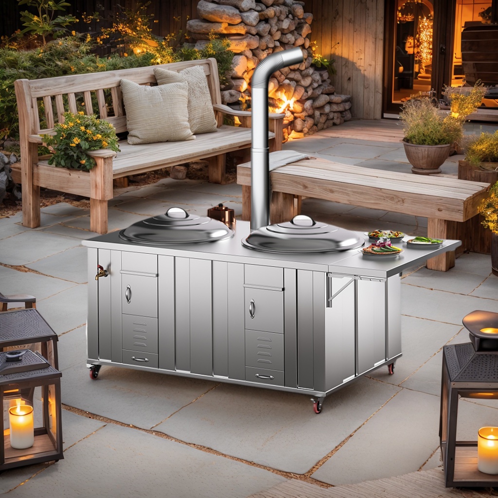 Outdoor Camping Wood Burning Stove - Modern Outdoor Stainless Steel Cookware 4-5L