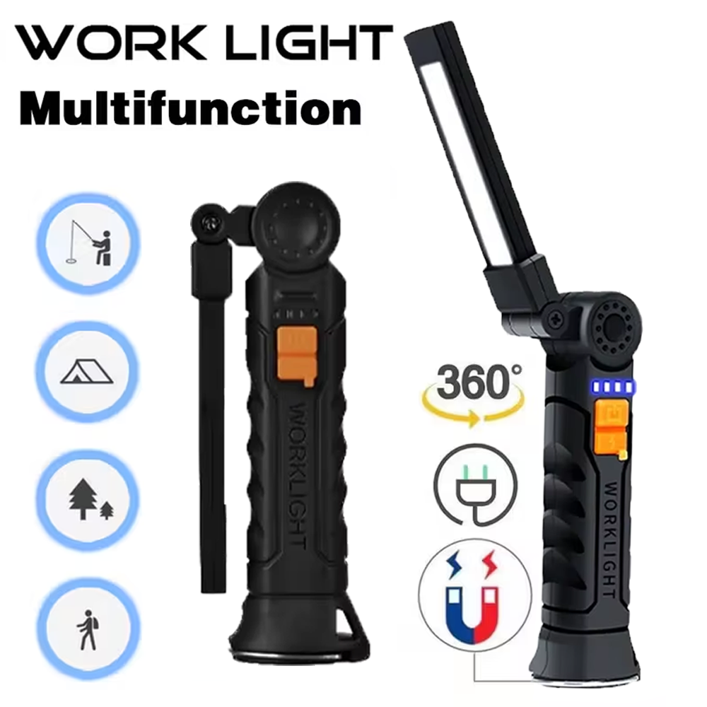 Battery Outdoor Camping - Portable COB LED Flashlight USB Rechargeable