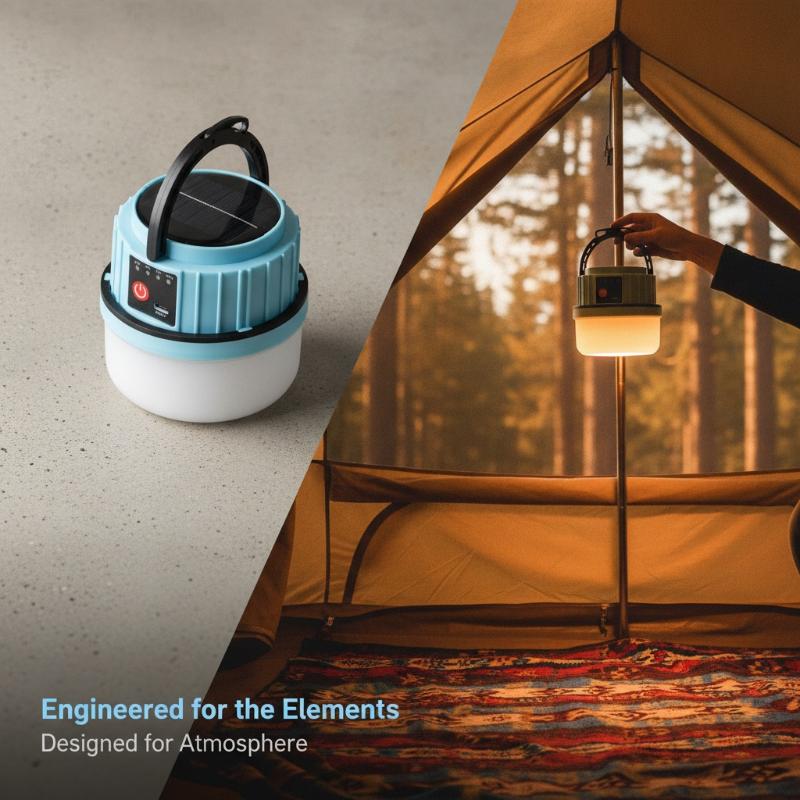 Camping Solar Lantern - IP44 Waterproof Outdoor LED Solar Bulb