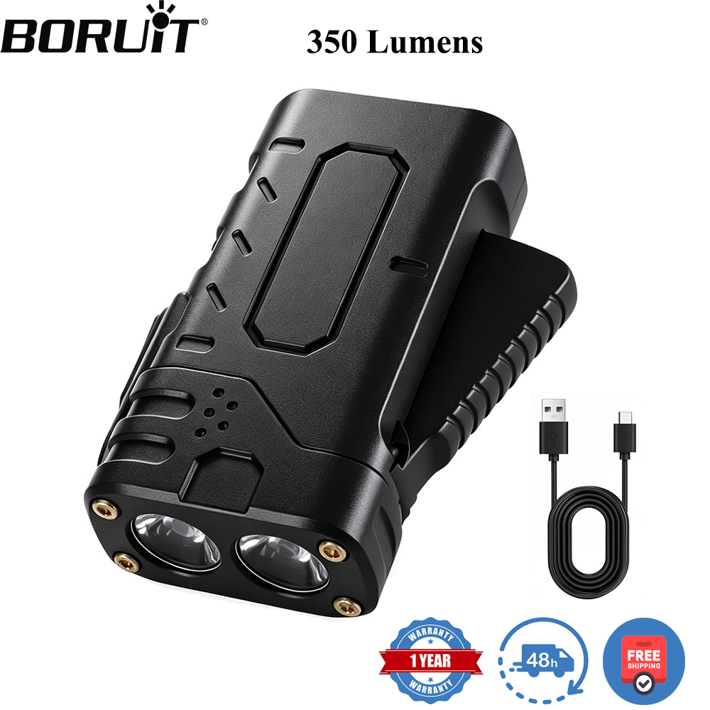 Outdoor Camping And Fishing - BORUIiT Hand Crank EDC LED Flashlight