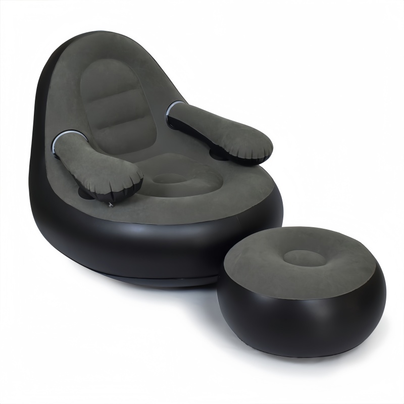 Outdoor Camping Folding Chair - PVC Inflatable Sofa with Armrests&footstool, Adult