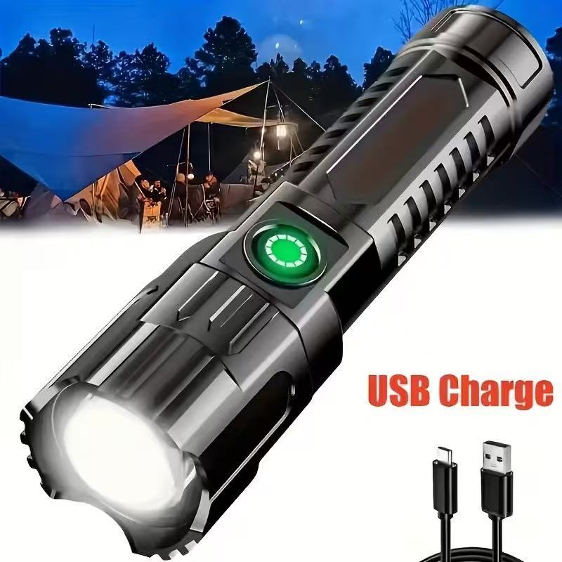 Battery Outdoor Camping - New High-power Led Flashlight USB Rechargeable
