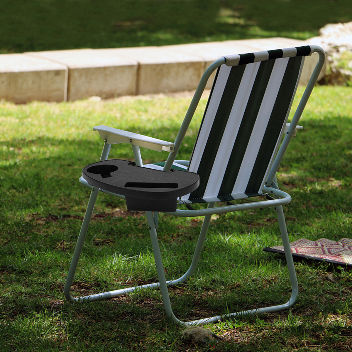 Outdoor Camping Lounge Chairs - Multi-Function Chair Beverage Tray Premium Plastic