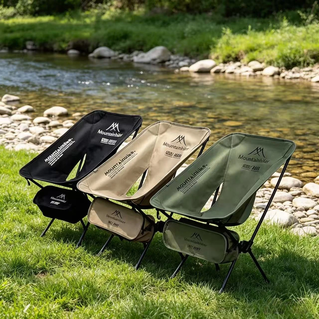 Outdoor Camping Lounge Chairs - Folding Ultra Light Moon Chair Portable
