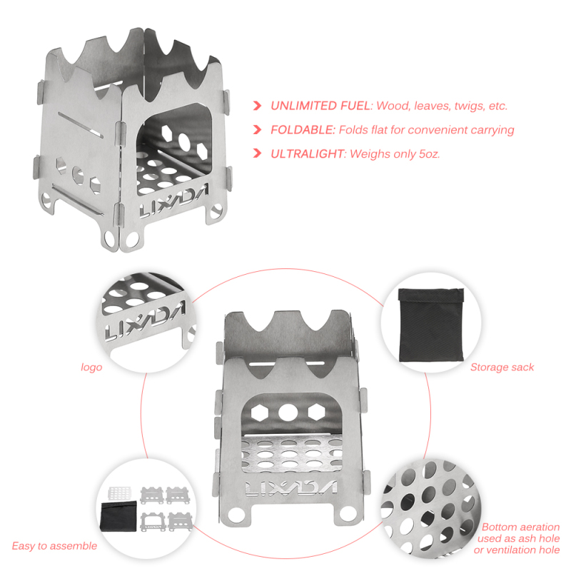 Lixada Titanium/Stainless stee - огляд і ціна Outdoor Camping Wood Stove