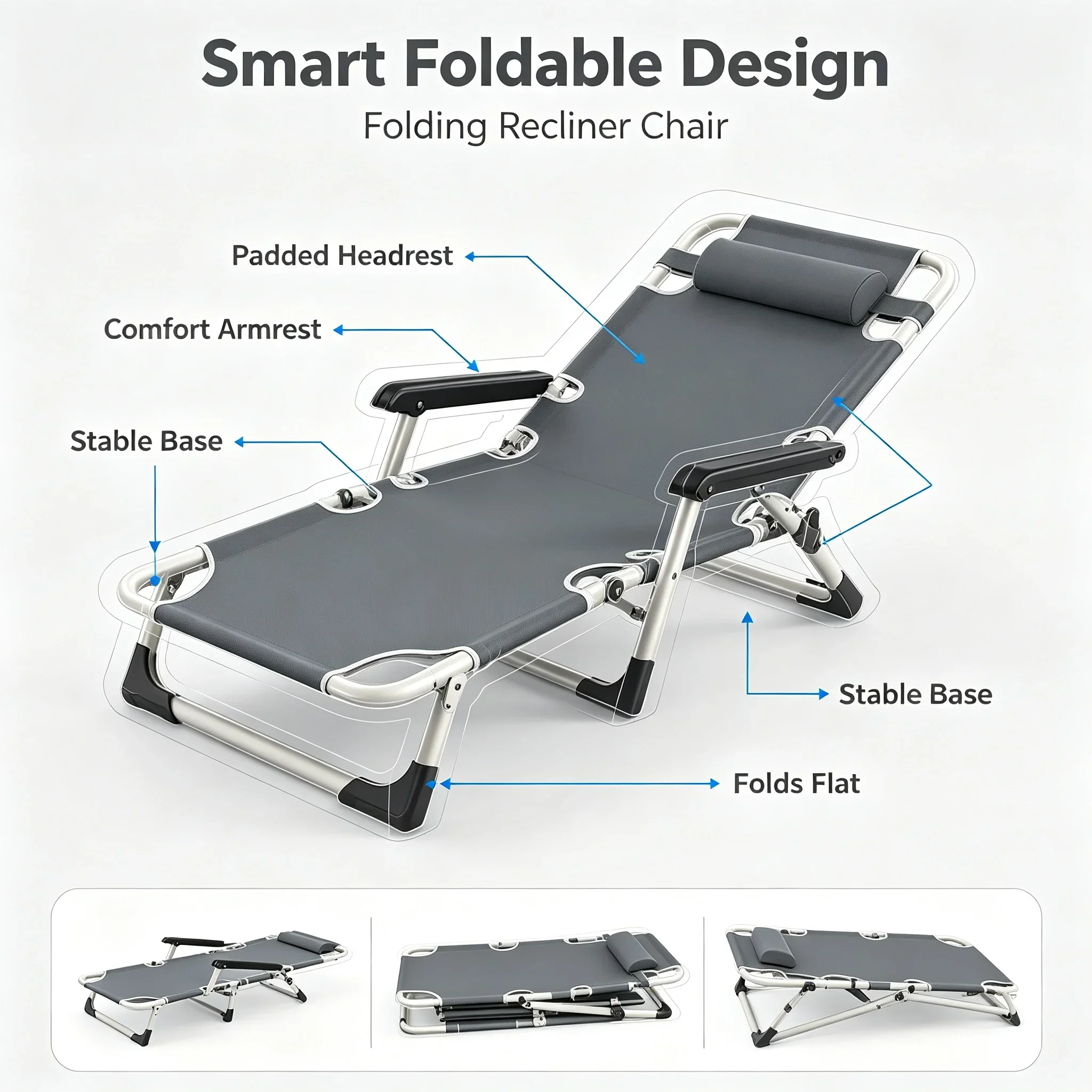 Office Lunch Nap Folding Loung - огляд і ціна Outdoor Camping Lounge Chairs