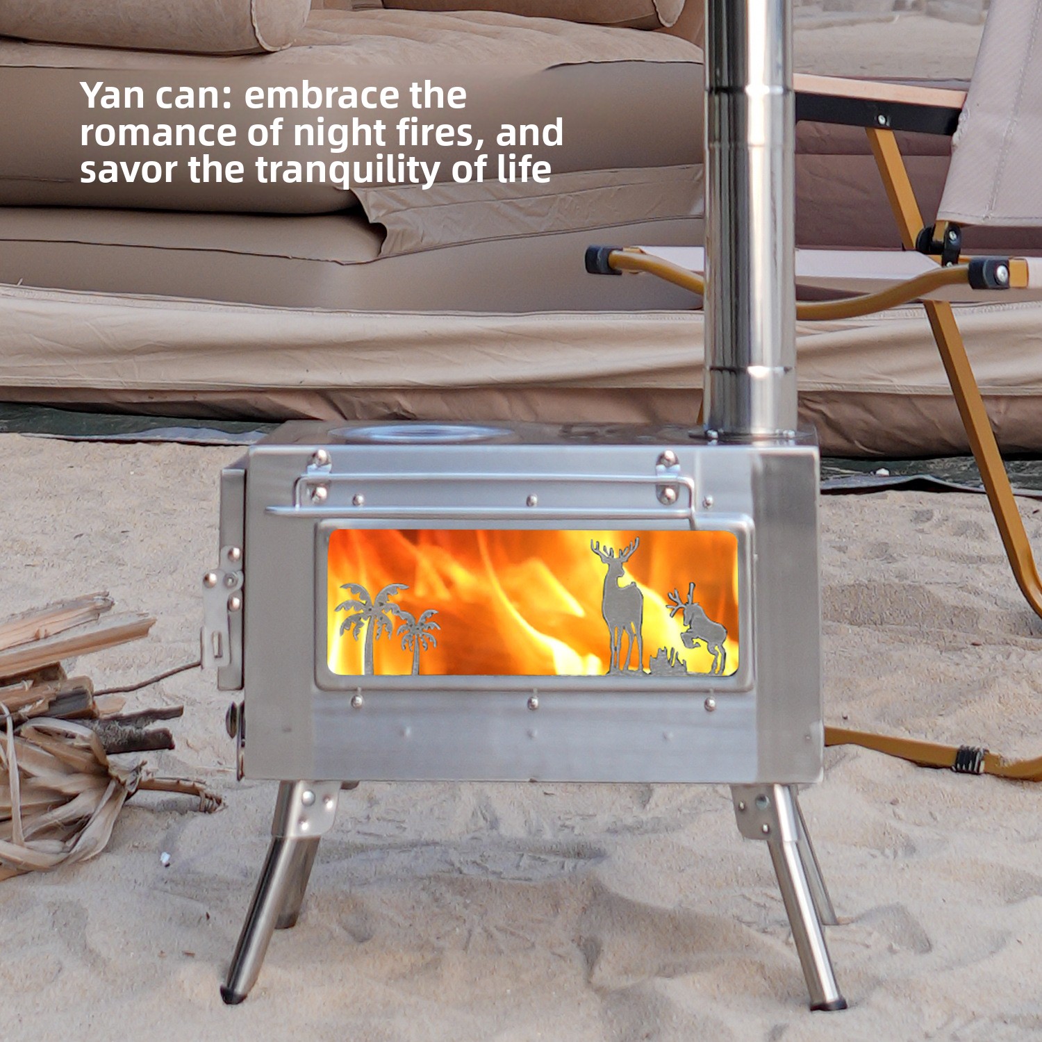 Portable Folding Wood-burning  - огляд і ціна Outdoor Camping Wood Burning Stove