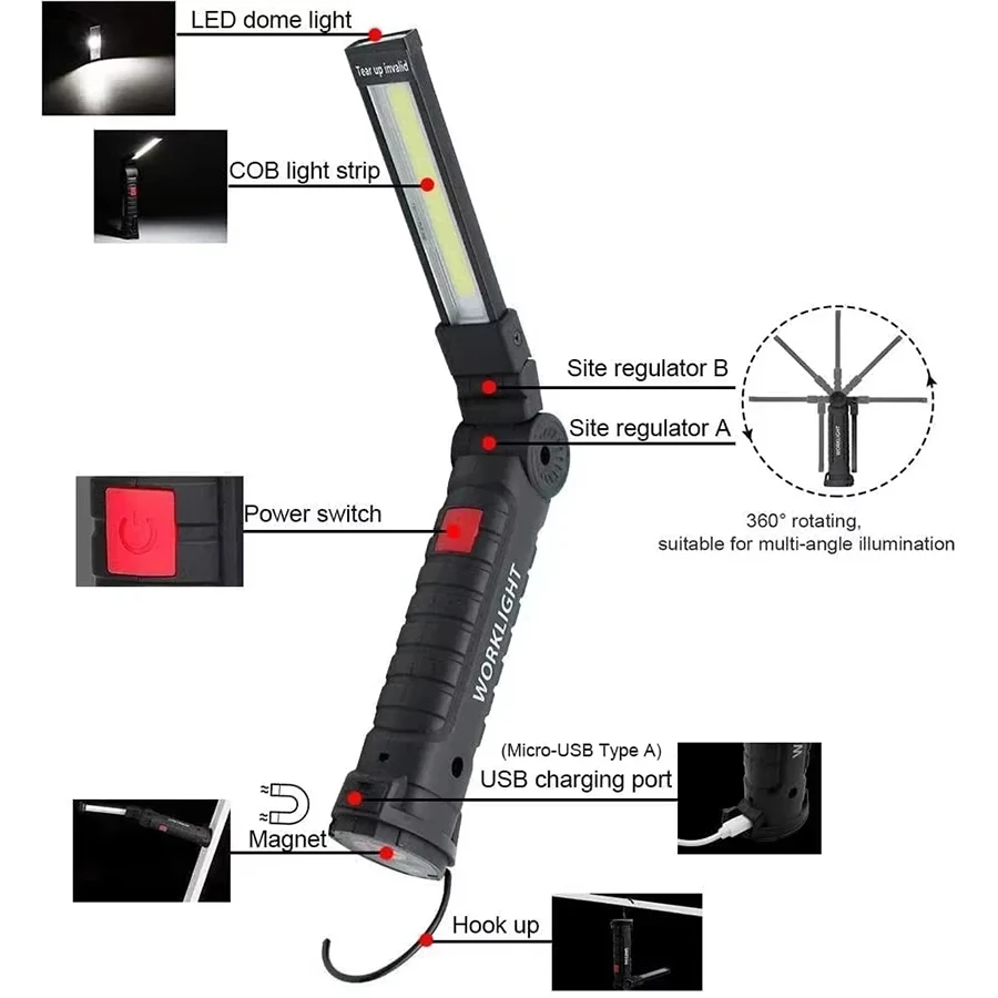 Rechargeable Magnetic Work Lig - огляд і ціна Outdoor Camping And Fishing