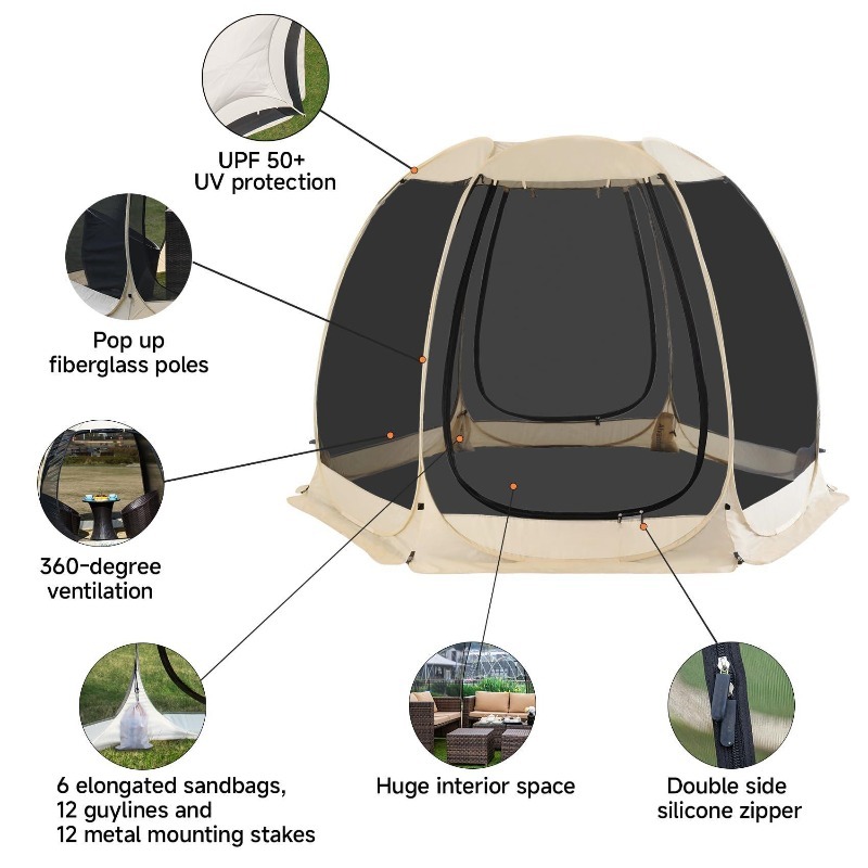 Hot Sale 6 Sided Mesh Screen P - огляд і ціна Outdoor Camping Tents For Sale