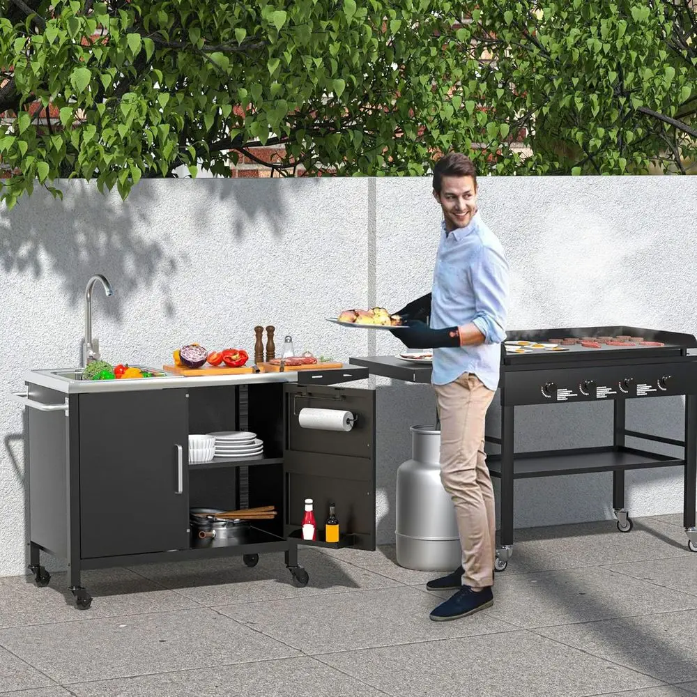 Outdoor Kitchen Island with St - огляд і ціна Outdoor Camping Sink