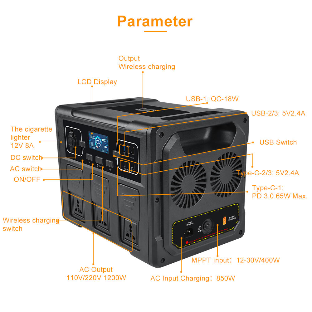1200W Portable Solar Generator - огляд і ціна Battery Outdoor Camping