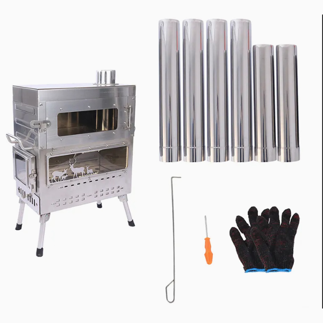 Premium Stainless Steel Wood B - огляд і ціна Outdoor Camping Wood Burning Stove