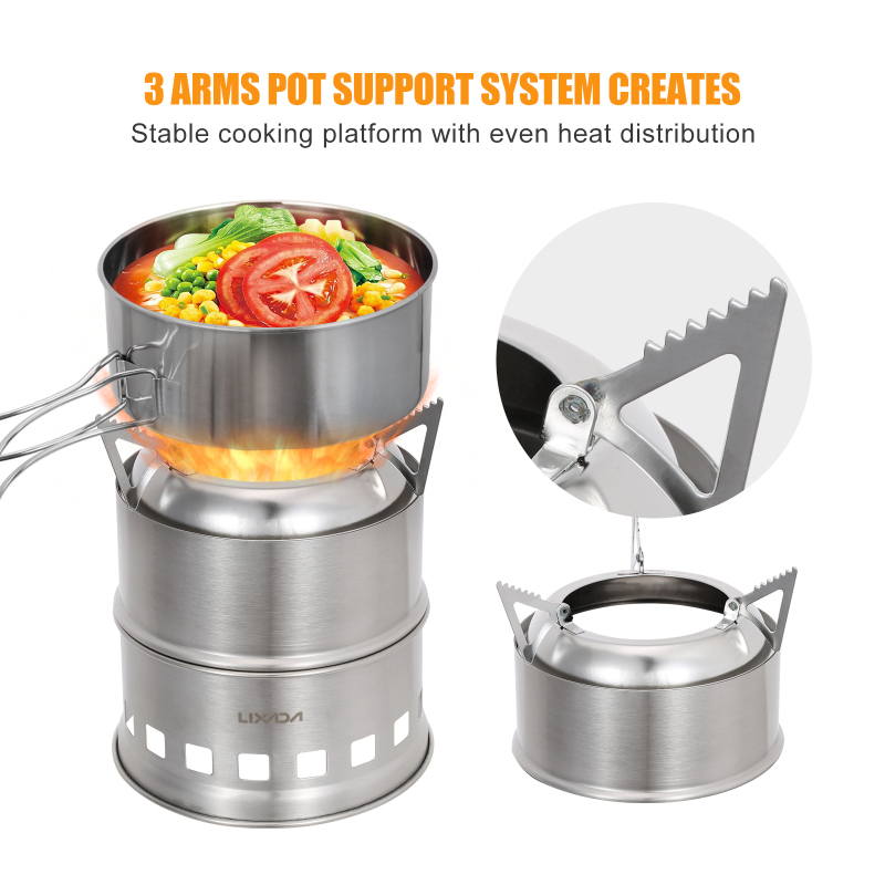 Lixada Stainless Steel Wood St - огляд і ціна Outdoor Camping Wood Stove