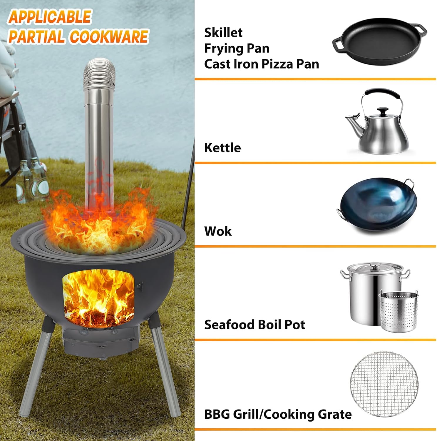 Portable Wood Burning Rocket S - огляд і ціна Outdoor Camping Wood Burning Stove