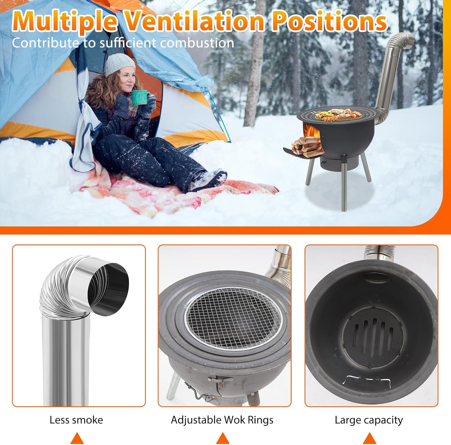 Portable Wood Burning Rocket S - огляд і ціна Outdoor Camping Wood Burning Stove