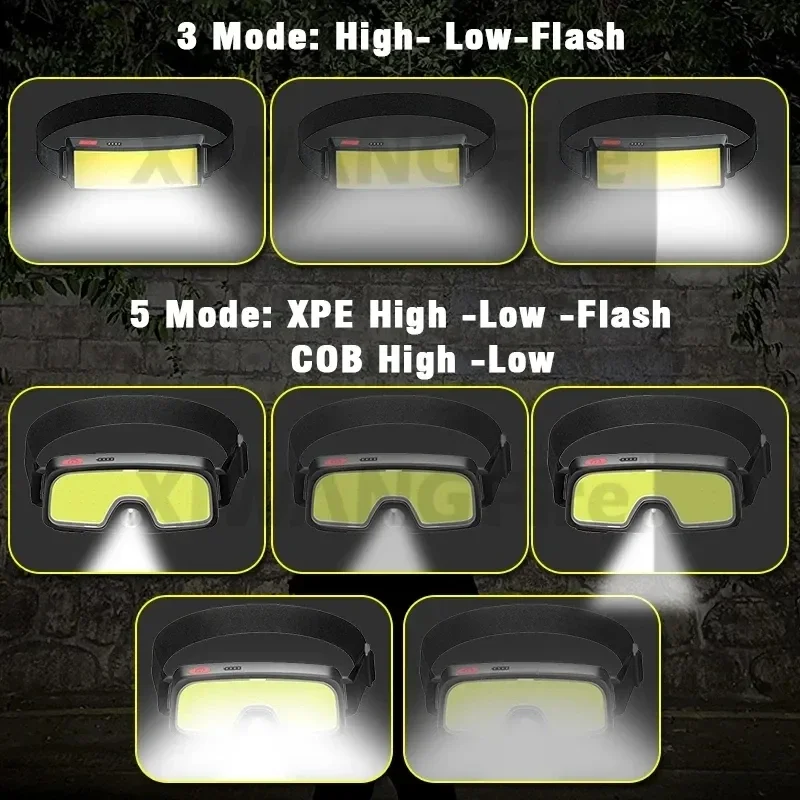 Powerful COB LED Headlamp Type - огляд і ціна Battery Outdoor Camping
