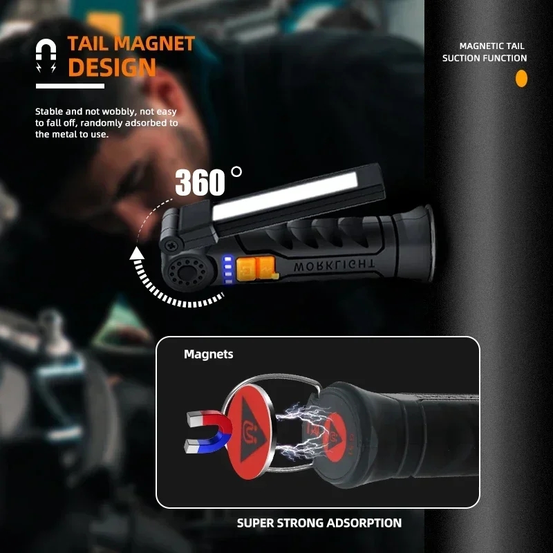 Portable COB LED Flashlight Re - огляд і ціна Battery Outdoor Camping